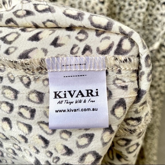 Kivari Australia Leopard Print Tie Button Front Mini Dress S - Picture 6 of 7